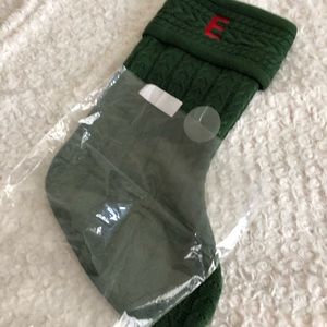 NWT Nice, letter “E” well made Green stocking